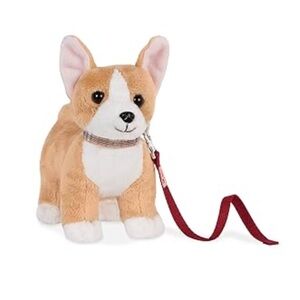 Our Generation Corgi Pup Dog Plus for 18' Dolls Posable Leash - Tan and White